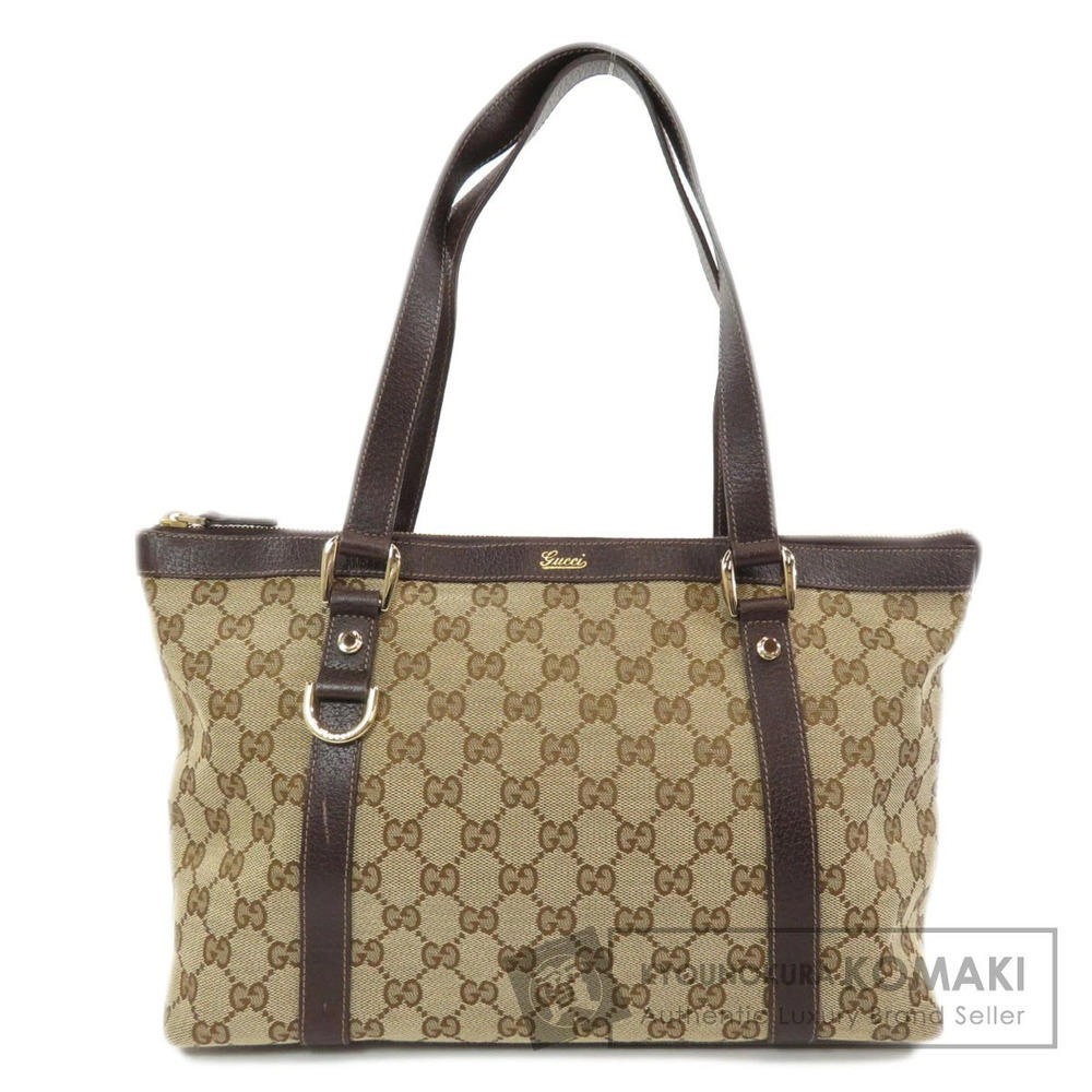 Gucci GG Canvas Abbey Tote bag brown leather